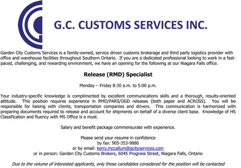GCCS RMD Release Specialist Required!